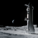 Conceptual image of SpaceX’s Starship on the Moon.
